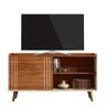 Rack Bancada Austin 135,7cm Cinamomo Mel/pérola Metalizado para Tv até 50” - Mobler - 1