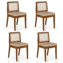 Ver imagem 1 de Kit 4 Cadeiras Sextavada Sydney Freijó/corino Bege - M. Arapongas Freijó/corino Bege