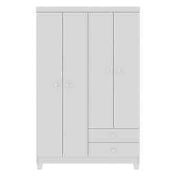 Guarda Roupa Infantil 4 Portas 2 Gavetas Baby kid's Branco Flex Incorplac - 1