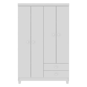 Guarda Roupa Infantil 4 Portas 2 Gavetas Baby kid's Branco Flex Incorplac