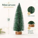 Ver imagem 4 de Mini Árvore de Natal Nevada 25cm com Base de Madeira