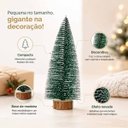 Ver mais imagens de Mini Árvore de Natal Nevada 25cm com Base de Madeira