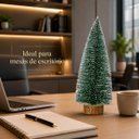 Ver imagem 7 de Mini Árvore de Natal Nevada 25cm com Base de Madeira