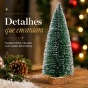 Ver imagem 2 de Mini Árvore de Natal Nevada 25cm com Base de Madeira