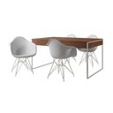 Ver imagem 3 de Mesa Jantar Industrial Amêndoa 137X90Cm Com 4 Poltronas Brancas Base Ferro B Cor: Amendoa