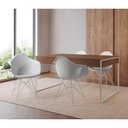 Ver imagem 1 de Mesa Jantar Industrial Amêndoa 137X90Cm Com 4 Poltronas Brancas Base Ferro B Cor: Amendoa