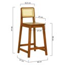 Ver imagem 7 de Banqueta Gabi Madeira Maciça Encosto Telinha C- 68cm Altura - Amêndoa Assento Amêndoa Madeira