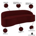 Ver imagem 3 de Sofá 5 Lugares para Sala de Estar Living 300cm Theo D06 Veludo Bordô - Mpozenato
