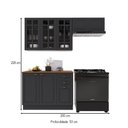 Ver imagem 2 de Cozinha Compacta Bariloche 8 Portas 2 Gavetas com Vidro e Tampo 100% MDF Chumbo - Indékes