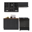 Ver imagem 1 de Cozinha Compacta Bariloche 8 Portas 2 Gavetas com Vidro e Tampo 100% MDF Chumbo - Indékes