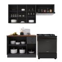 Ver imagem 3 de Cozinha Compacta Bariloche 8 Portas 2 Gavetas com Vidro e Tampo 100% MDF Chumbo - Indékes