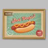 Quadro Cozinha Hot Dogs - 60x40cm - Moldura Caixa Madeira - 1