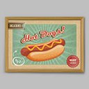 Ver imagem 1 de Quadro Cozinha Hot Dogs - 60x40cm - Moldura Caixa Madeira