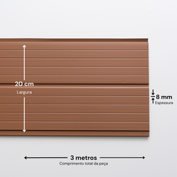 Forro de PVC Duplo Frisado 8mm x 20cm x 3m Belplast - Caixa com 7,2m2 - 2