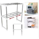 Ver imagem 1 de Prateleira ajustavel multifuncional rack telescopica estante de cozinha quarto banheiro