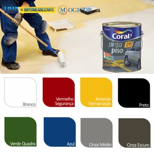 Tinta Acrílica Coral Pinta Piso Premium Interior e Exterior 3,6l ...
