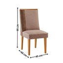 Ver imagem 4 de Conjunto de Mesa 120cm com 4 Cadeiras Estofadas Cleo Marrom Linho Capuccino / Tork / Naturalle