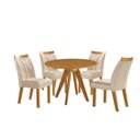 Ver imagem 2 de Conjunto Sala de Jantar Mesa Liz Redonda Tampo Amadeirado 4 Cadeiras Veneza New Cinamomo Yescasa
