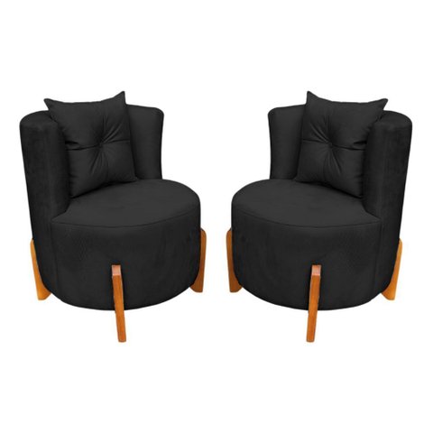Kit 2 Poltronas Orgânica Curva Luna Boucle Chumbo - Montanaris Decor