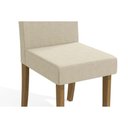 Ver imagem 4 de Conjunto: Mesa de Cozinha Lótus Tampo Madeirado C/ Vidro 105x105cm e 4 Cadeiras 2cad131 Freijo/