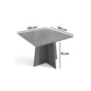 Ver imagem 2 de Conjunto: Mesa de Cozinha Lótus Tampo Madeirado C/ Vidro 105x105cm e 4 Cadeiras 2cad131 Freijo/