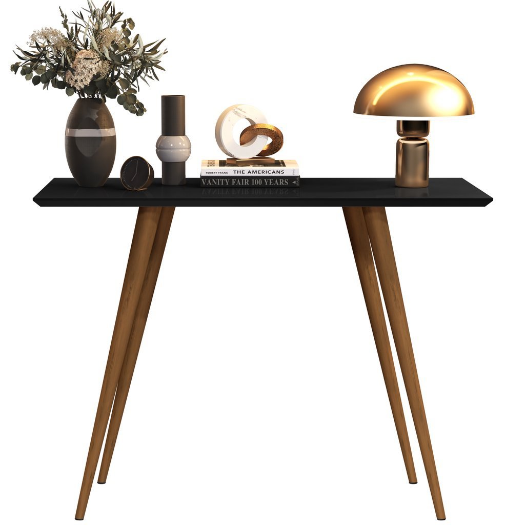 Buffet Aparador Mdf Sala Cantinho Café Pé Palito Madeira Retro:PRETO FOSCO