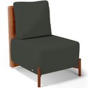 Ver imagem 1 de Poltrona Decorativa Sala de Estar Living Hungria L02 Couríssimo Camel Linho Verde Musgo - Lyam Lyam 