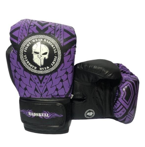 Luva Boxe Muaythai Badskull First Roxa 14Oz - 1