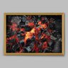 Quadro Cozinha Carvão em Brasa - 45x30cm - Moldura Caixa Madeira - 1