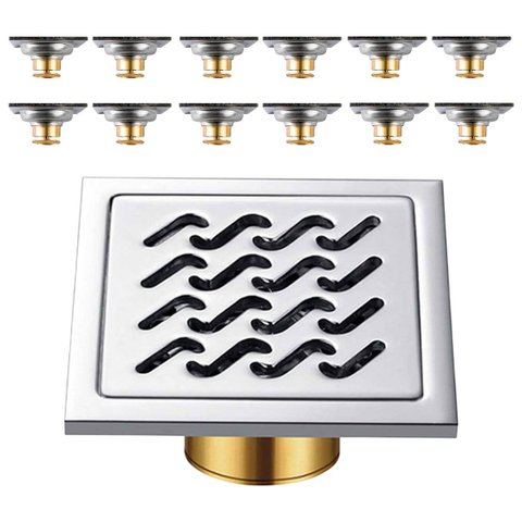 Ralo 10x10 Inox Anti Odor Kit 10 Uni Banheiro Lavabo Anti Inseto Higienico Lavanderia Varanda Resist