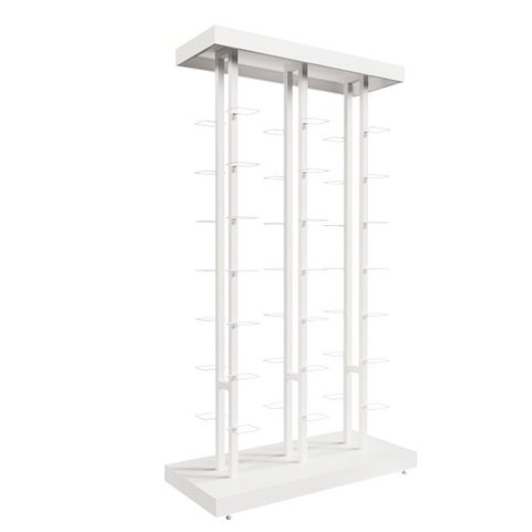 Kit Expositor de Calçados com 3 Colunas Duplo e 42 Suportes Aramados Screw Comac Branco