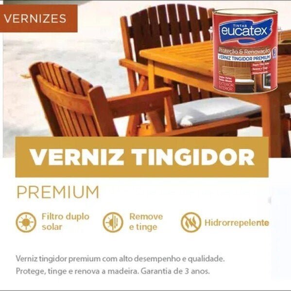 Verniz Brilhante Premium Marítimo, Imbuia, Mogno e Incolor para Madeiras 3,6L - Eucatex - Imbuia - 2