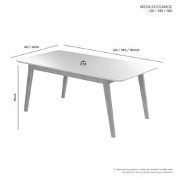 Mesa de Jantar 1,60 por 0,80 com Vidro Canto Copo Cinamomo e Off - 3
