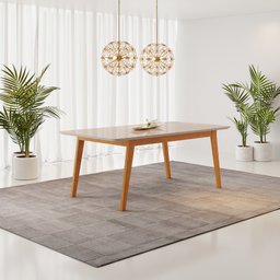 Mesa de Jantar 1,60 por 0,80 com Vidro Canto Copo Cinamomo e Off - 2