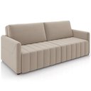 Ver imagem 1 de Sofá Cama Retrátil para Sala de Estar 220cm Porthos M03 Suede Bege - Lyam Decor