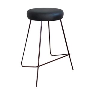 Banqueta Banco Aço Média Cozinha Bar Balcão Bistrô Sala 63cm:preto