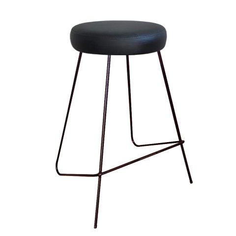 Banqueta Banco Aço Média Cozinha Bar Balcão Bistrô Sala 63cm:preto
