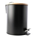 Ver imagem 1 de Lixeira 5L Preta Pedal tampa em bambu wincy