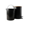 Lixeira 5L Preta Pedal tampa em bambu wincy - 3