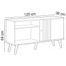Rack para Sala de Estar Tv 50 Pol 120cm Pés Palito Odem L05 Nature Off White - Lyam Decor - 5