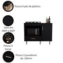 Ver imagem 3 de Balcão para Cooktop 1,05m 5 Bocas 1 Nicho com 1 Porta e Gaveta Turim