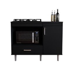 Balcão para Cooktop 1,05m 5 Bocas 1 Nicho com 1 Porta e Gaveta Turim - 8
