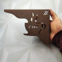 Ver imagem 3 de Mão Francesa Marrom Decorativa 20cm Cantinho do Café Xícara Aço Zarg