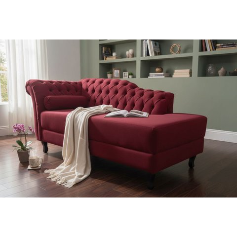 Recamier Decorativo Divã Styllus Lado Direito Suede Marsala