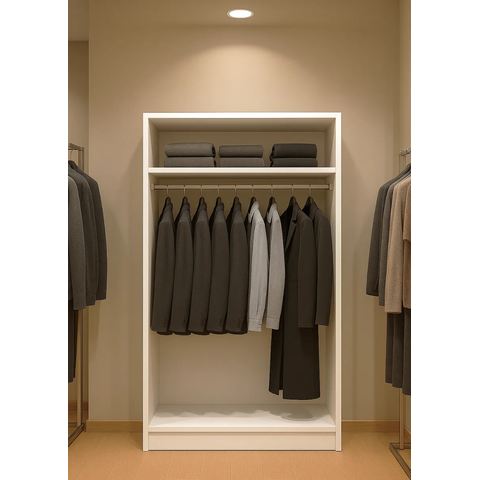 Closet Nicho Estante Expositor para Roupas Aberto Cabide Mdf:branco