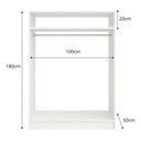 Ver imagem 6 de Closet Nicho Estante Expositor para Roupas Aberto Cabide Mdf:branco