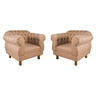 Conjunto 1 Sofá 1,80cm + 2 Poltronas Chesterfield Elisabeth Linho Bege - 2