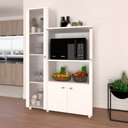 Ver imagem 1 de Armário de Cozinha Paula com Cristaleira 3 Portas Branco - Panorama Móveis