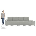 Ver imagem 5 de Sofá Ilha Modular com Puff para Sala Living 432cm Georgia K04 Linho Cinza - Mpozenato