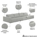 Ver imagem 3 de Sofá Ilha Modular com Puff para Sala Living 432cm Georgia K04 Linho Cinza - Mpozenato